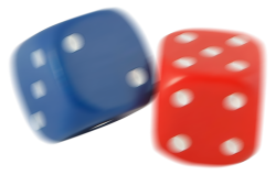 Two dice rolling